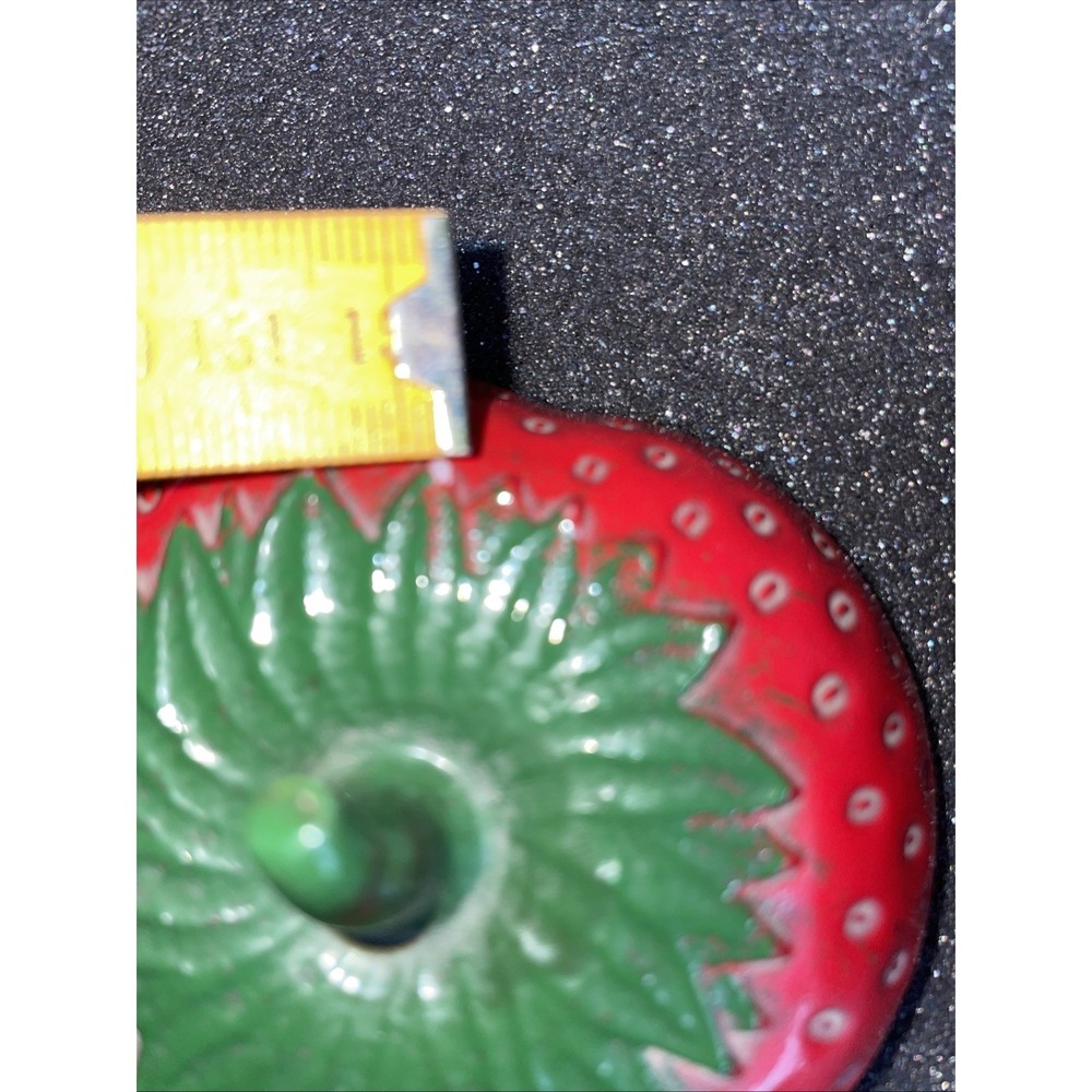 Vintage Hazel Atlas Strawberry Shaped Painted Milk Glass 1950's Granny Core - Picture 5 of 9